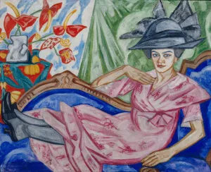 Portrait of the Artist's Sister, 1912. Artist: Rozanova, Olga Vladimirovna (1886-1918) Portrait of the Artist's Sister, 1912. Artist: Rozanova, Olga Vladimirovna (1886-1918)