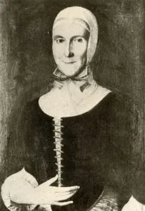 'Portrait of Mrs. Elisabeth Boehler in the Moravian settlement, Pennsylvania', 1787, (1937) 'Portrait of Mrs. Elisabeth Boehler in the Moravian settlement, Pennsylvania', 1787, (1937)