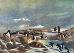 'Return of the Penguins', c1908, (1909). Artist: George Marston 'Return of the Penguins', c1908, (1909). Artist: George Marston