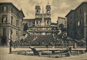 'Roma - Church of the Trinita dei Monti', 1910. Artist: Unknown 'Roma - Church of the Trinita dei Monti', 1910. Artist: Unknown