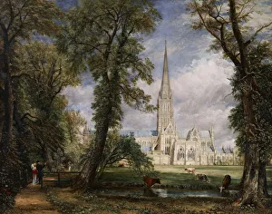 Salisbury Cathedral from the Bishops Garden, 1826. Artist: Constable, John (1776-1837) Salisbury Cathedral from the Bishops Garden, 1826. Artist: Constable, John (1776-1837)