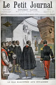 Visit of Ras Makonnen to Les Invalides in Paris, 1902. Artist: Unknown Visit of Ras Makonnen to Les Invalides in Paris, 1902. Artist: Unknown