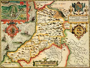 Cardiganshire Historical John Speed 1610 Map Cardiganshire Historical John Speed 1610 Map