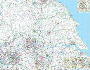 Yorkshire County Road Map Yorkshire County Road Map